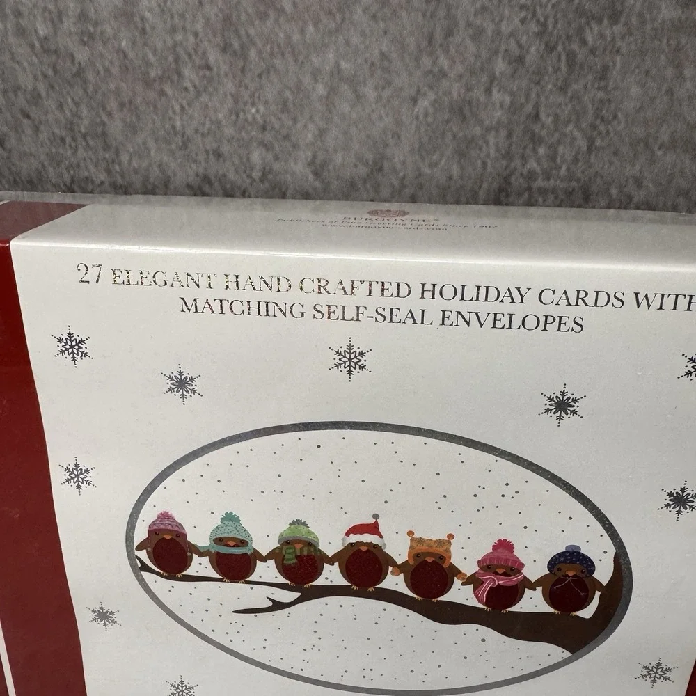 New Box of 27 Burgoyne Elegant Hand Crafted Holiday Cards Matching Envelopes